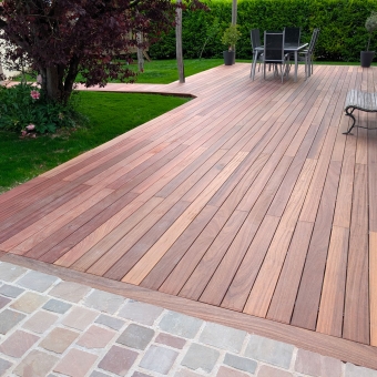 Lame de terrasse en Padouk petite largeur, bois exotique