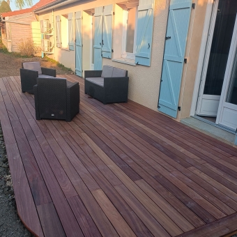 Lame de terrasse en Padouk petite largeur, bois exotique